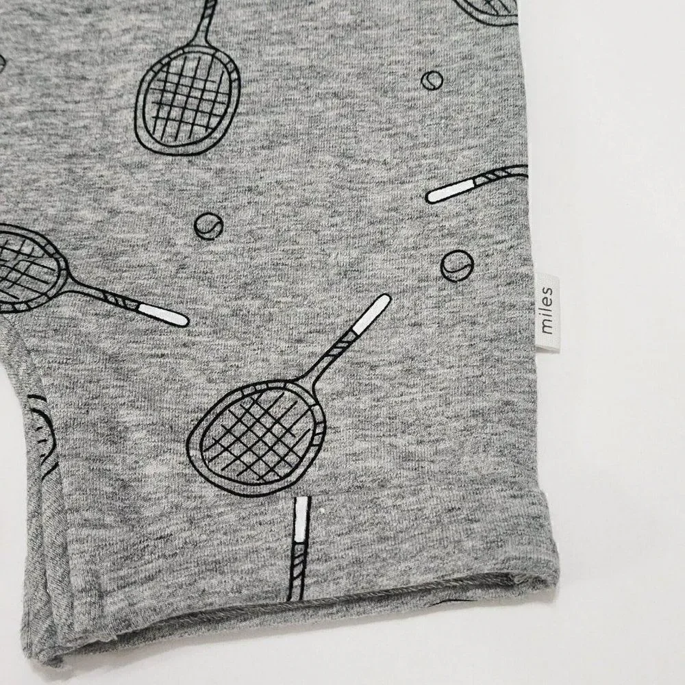MILES Toddler Boy's - Size‎ 18M - Racket Henley Romper Heather Grey